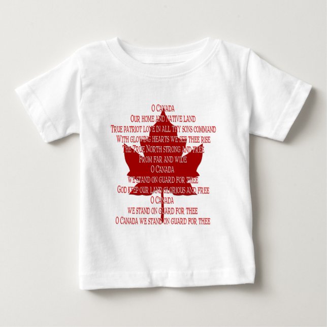 Baby Canada Anthem T-shirt Souvenir Canada Tee (Framsida)