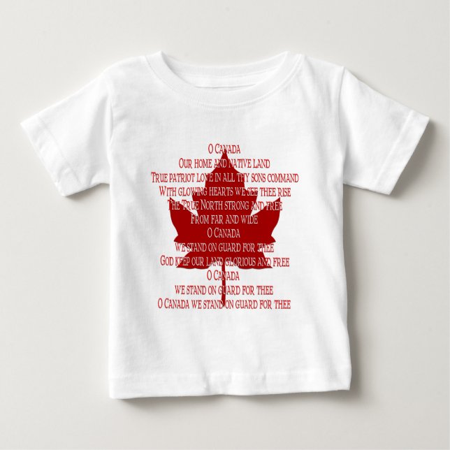 Baby Canada Anthem T-shirt Souvenir Canada Tee (Framsida)
