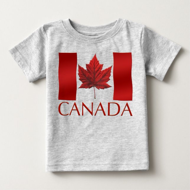 Baby Canada Flagga Souvenir Organic One-Biet Tee (Framsida)