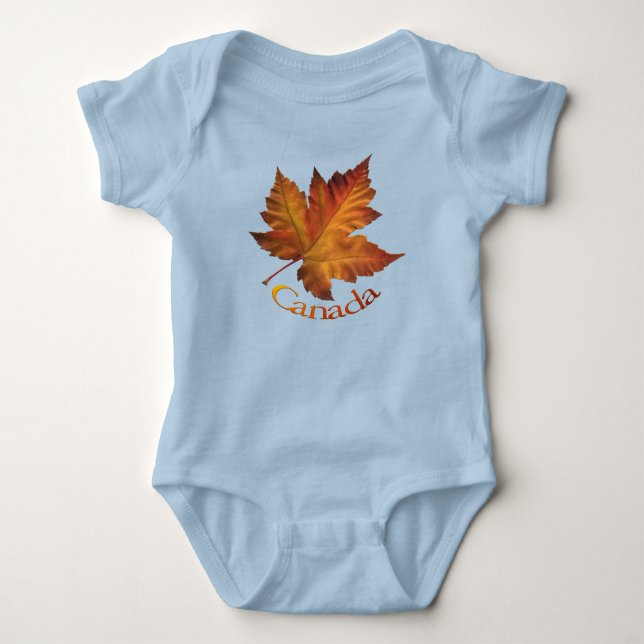 Baby Canada Souvenir Creeper Organic Canada Shirt T (Framsida)