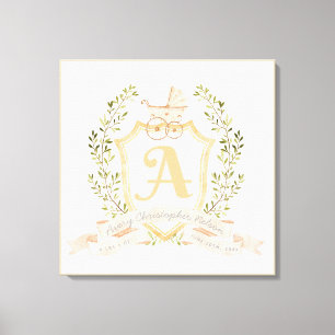 Baby Carriage Monogram A Stretched Kanvastryck