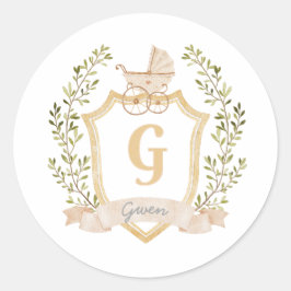 Baby Carriage Monogram G | NEUTRALT Runt Klistermärke