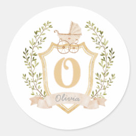 Baby Carriage Monogram O | NEUTRALT Runt Klistermärke