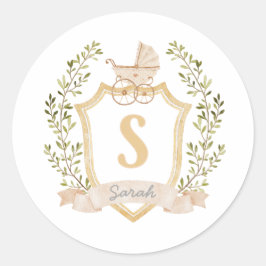 Baby Carriage Monogram S | NEUTRALT Runt Klistermärke