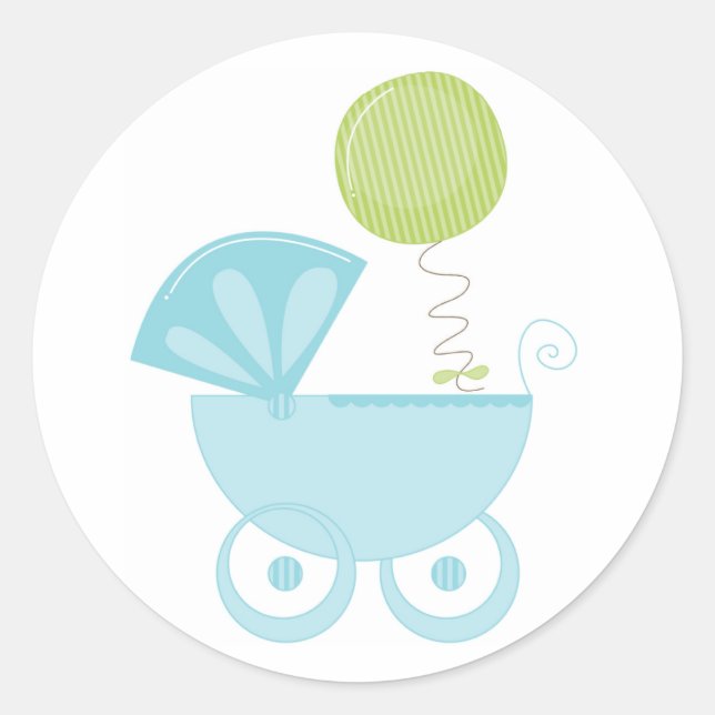 Baby Carriage Runt Klistermärke (Framsida)