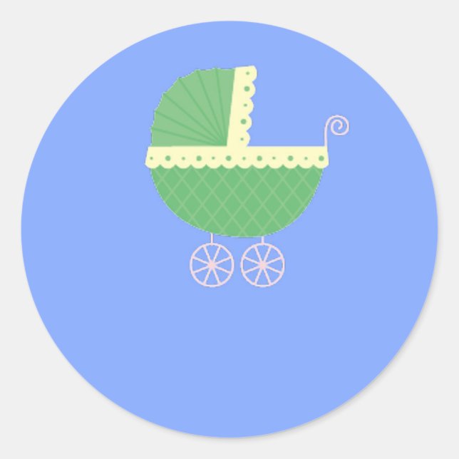 Baby Carriage Runt Klistermärke (Framsida)