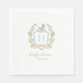 Baby Carriage Vapensköld Monogram | Blue Baby Show Pappersservett