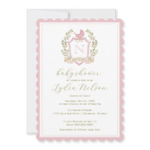 Baby Carriage Vapensköld Monogram | Rosa Baby Show