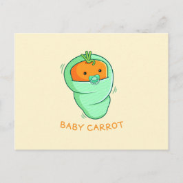Baby Carrot Pun Vykort