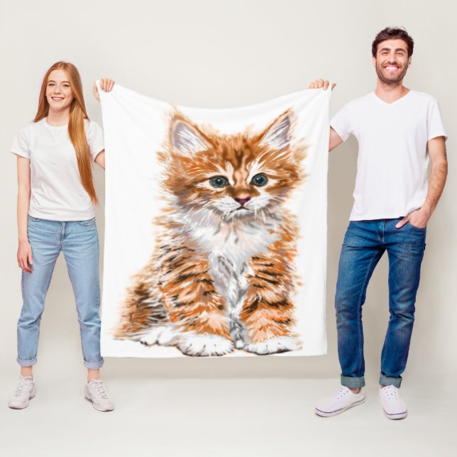 Baby Cat Fleece Blanket (På plats)