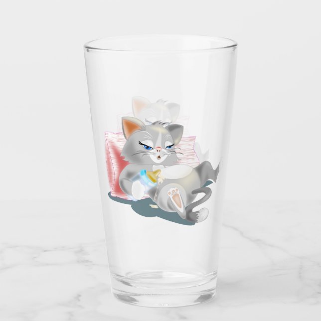 Baby Cat Glass Funny Glaskopp (Framsida)