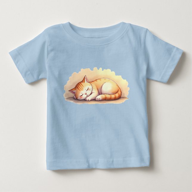 Baby Cat Sleeping T Shirt (Framsida)