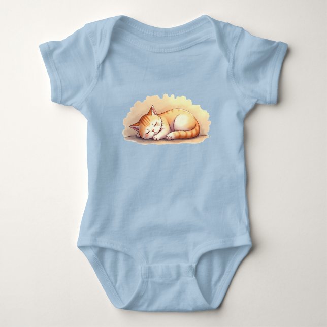 Baby Cat Sleeping T Shirt (Framsida)