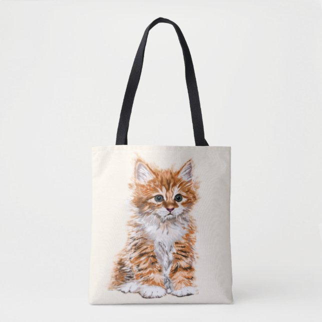 Baby Cat Tote Bag - Välj Färg Tygkasse (Framsida)