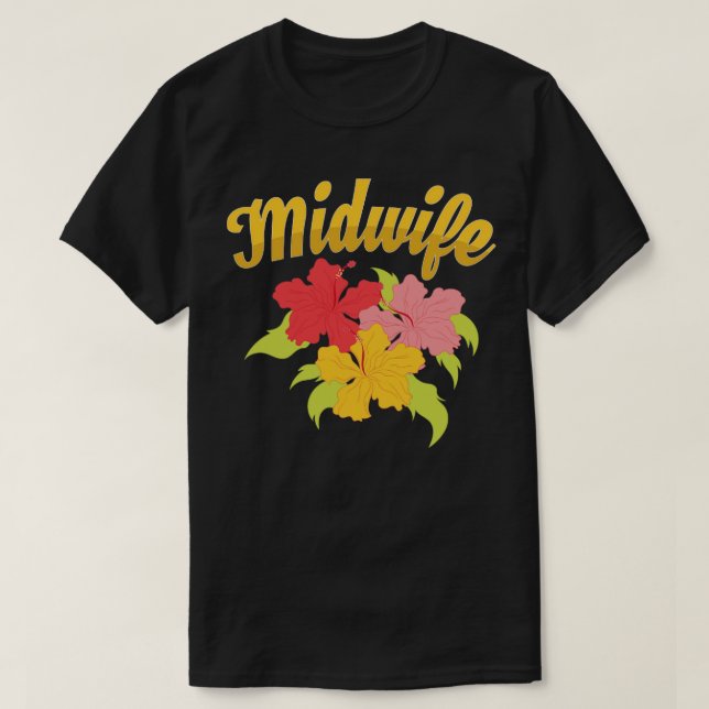 Baby Catcher blommor Midwifery Birthing Support Mi T Shirt (Design framsida)