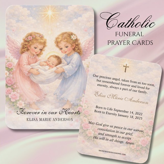 Baby Catholic Funeral Memorial Holy Card - Visitkort (Skapare uppladdad)