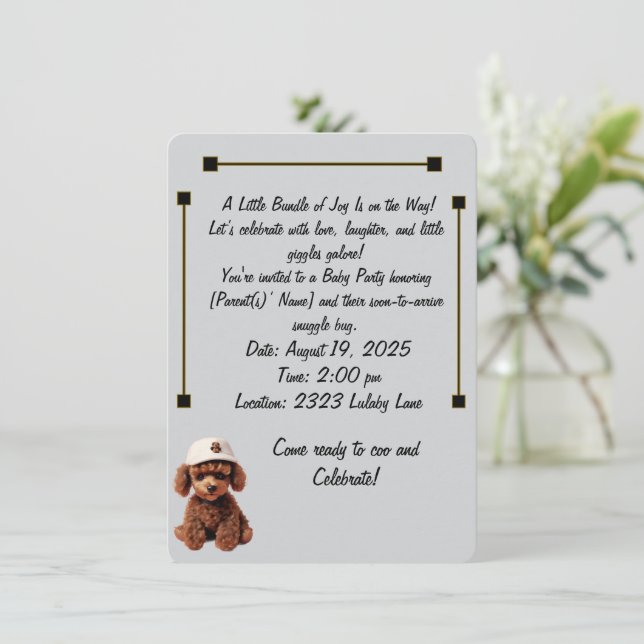 Baby Celebration & Announcement Invitation Inbjudningar (Stående Fram)