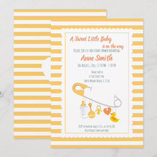 Baby charms nål Baby Shower Inbjudan