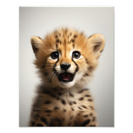Baby Cheetah Art Print | Safari Nursery Art Fototryck
