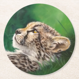 Baby Cheetah Coaster Underlägg Papper Rund