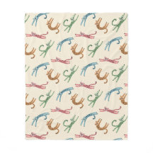 Baby Cheetah Stretches Multifärgad Fleece Blanket