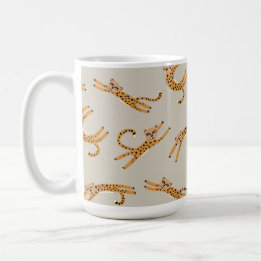 Baby Cheetah Stretches Orange och Taupe Mugg