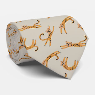 Baby Cheetah Stretches Orange och Taupe Tie Slips