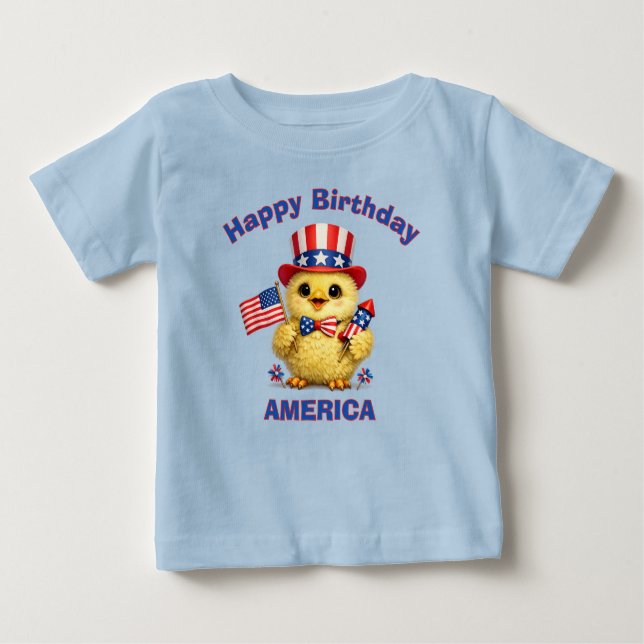 Baby Chick (4c) Patriotisk barn t-shirt (Framsida)