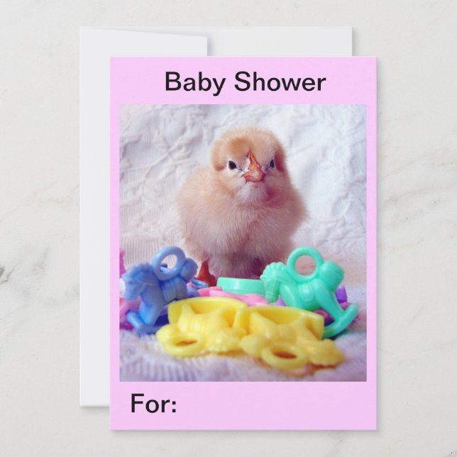 Baby Chick, babyskor Inbjudningar (Framsida)
