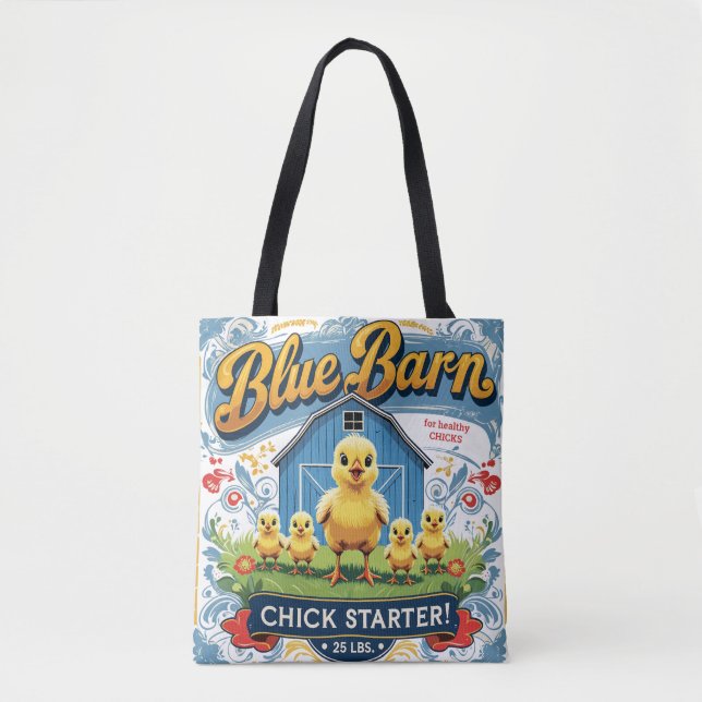 Baby Chick Blue Barn matar Sack Tygkasse (Framsida)