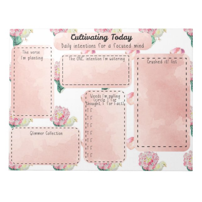 Baby Chick Fresh Spring Mindset Daily Intention Anteckningsblock (Framsida)