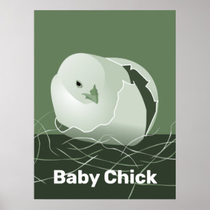 Baby Chick Grönt Kitchen Wall Art Poster