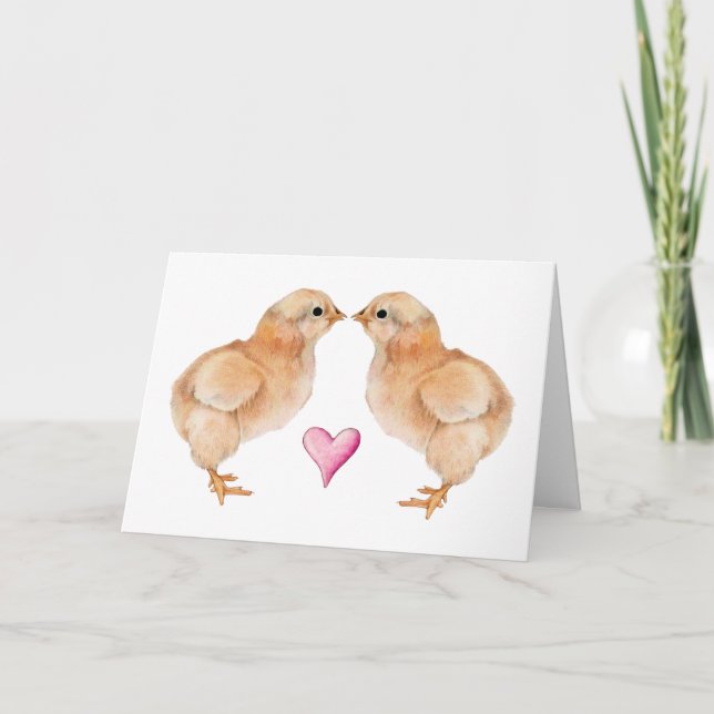 Baby Chick Kärlek-kort Kort (Framsida)