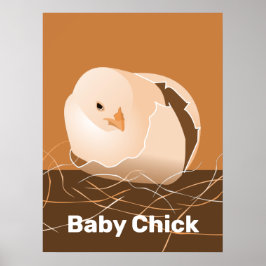 Baby Chick Orange Kitchen Wall Art Poster