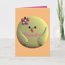Baby chick söt gult och rosa girly vår kort