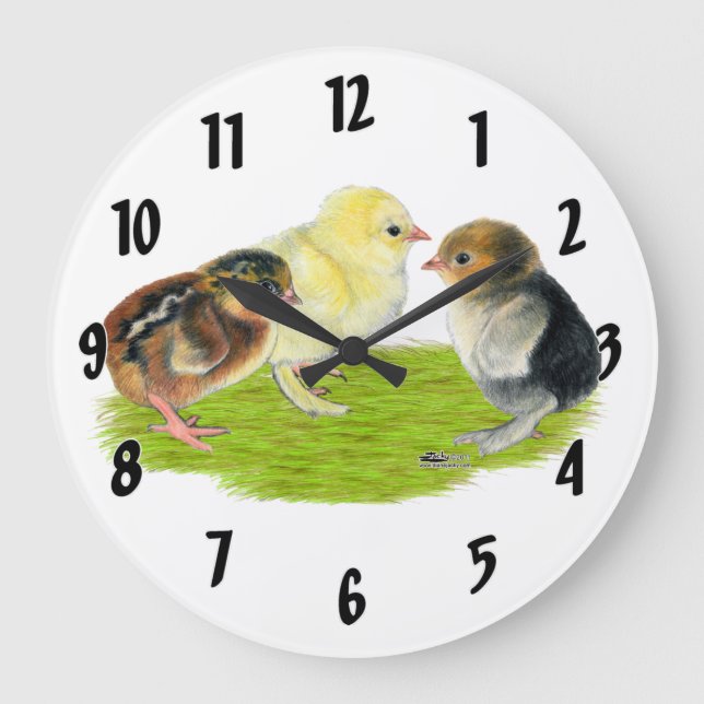 Baby Chick Trio Stor Klocka (Framsida)