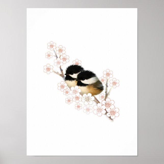 Baby Chickadees Poster Skriv ut (Framsidan)