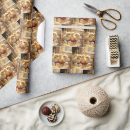 Baby Chickar med Gingham Eggs Presentpapper