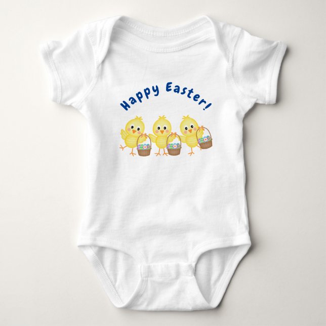 Baby Chickar och Påsk Basket T Shirt (Framsida)