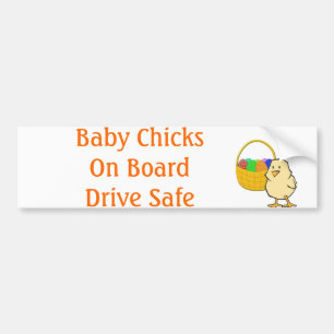 Baby Chickar ombord på kycklingen Påsk Bildekal