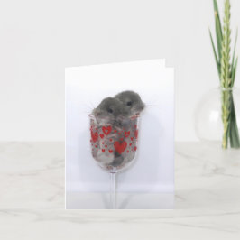 Baby chinchillas i vin helgkort