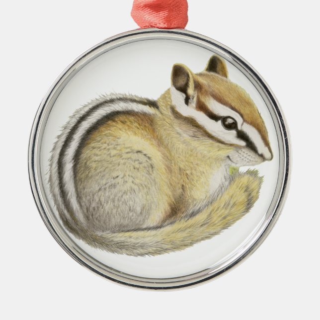 Baby Chipmunk Julgransprydnad Metall (Framsidan)