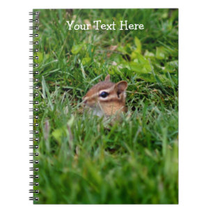 Baby Chipmunk Peeking Nature Art Notebook Anteckningsbok