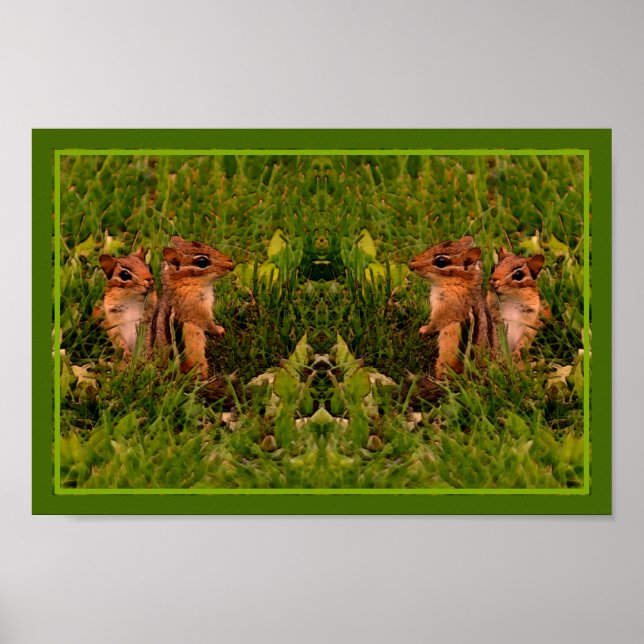 Baby Chipmunks Abstrakt Animal Art Art Poster (Framsidan)