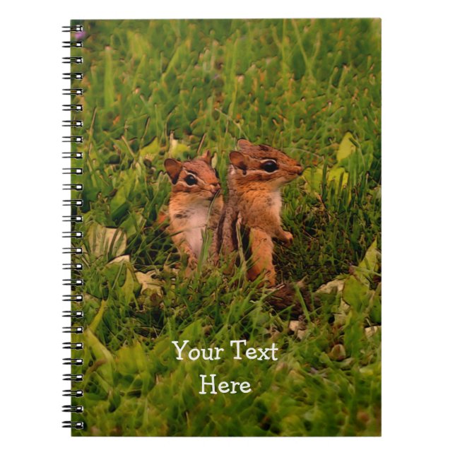 Baby Chipmunks Animal Nature Art Notebook Anteckningsbok (Framsidan)