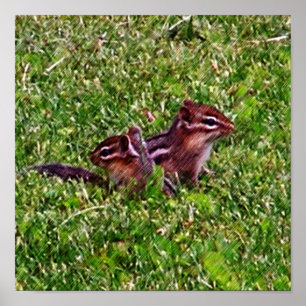 Baby Chipmunks First Day #4 DjurPoster Poster