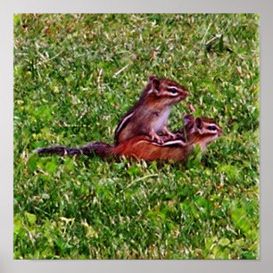 Baby Chipmunks Första Dag #5 Djur Poster