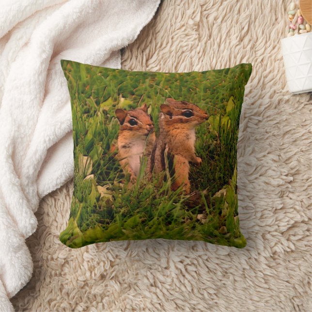 Baby Chipmunks Nature Art Kudde (Filt)
