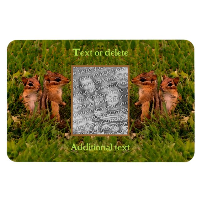 Baby Chipmunks Ram Skapar ditt eget foto Magnet (Horisontell)