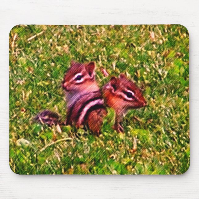 Baby Chipmuns First Day Animal Art Musmatta (Framsidan)